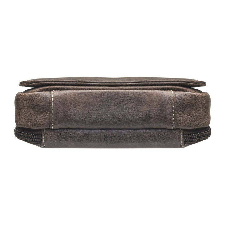 Classic brown leather crossbody organizer concealed carry purse with secure zippered gun compartment, compact size, and durable construction for reliable and discreet carry.