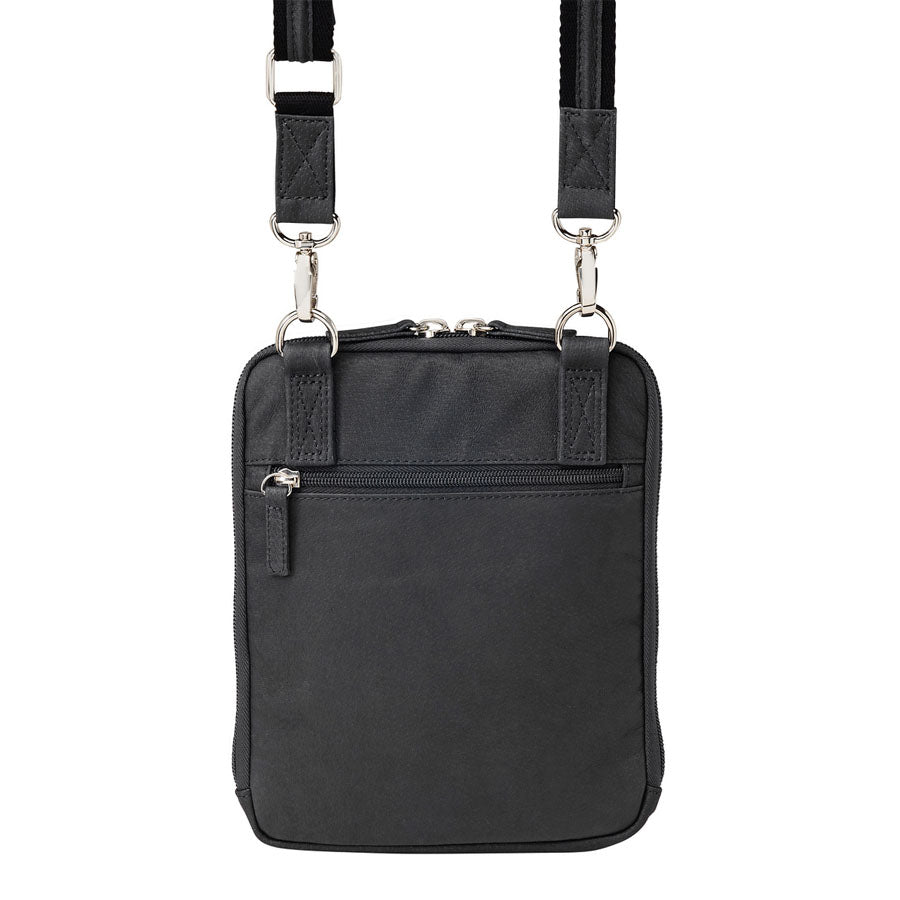 Black concealed carry crossbody bag for women – ultra-slim leather holster purse, GTM-109 by Gun Tote’n Mamas