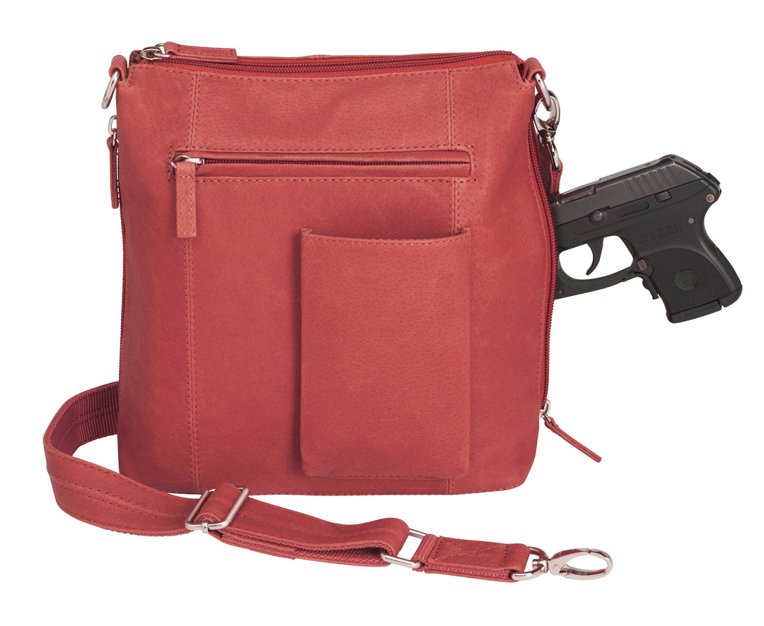 Flat Sac Concealed Carry Purse Tumbled Leather GTM-20