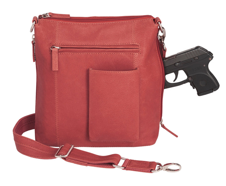 Flat Sac Concealed Carry Purse Tumbled Leather GTM-20