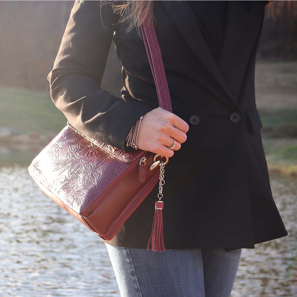 Clutch Concealed Carry Purse Debossed USA Cowhide GTM-22