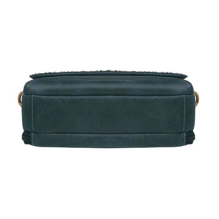 Step up your carry game with this vintage-inspired clutch in rich distressed blue full-grain buffalo leather. The more you rock it, the softer and more unique it becomes thanks to the natural aging process and oils infused during tanning. Designed for both left and right-hand carry, it features special padding to prevent imprinting, plus a slash-resistant shoulder strap reinforced with 11-ply steel wire for maximum security.