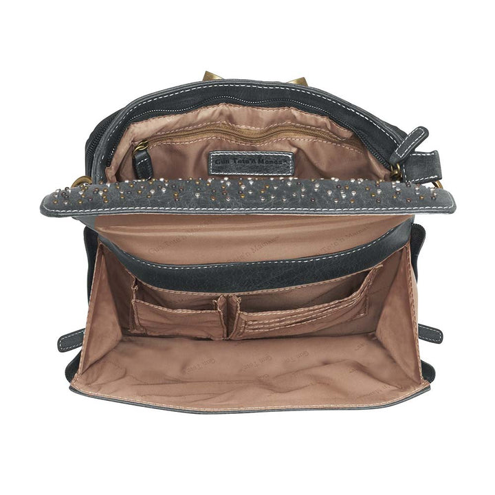 Sleek, stealthy, and practical — this distressed gray leather clutch blends vintage style with tactical function. Made from full-grain buffalo leather, it grows softer and more personal with every use. Equipped for right or left-handed carry, featuring protective padding and a slash-proof shoulder strap reinforced with steel wire.