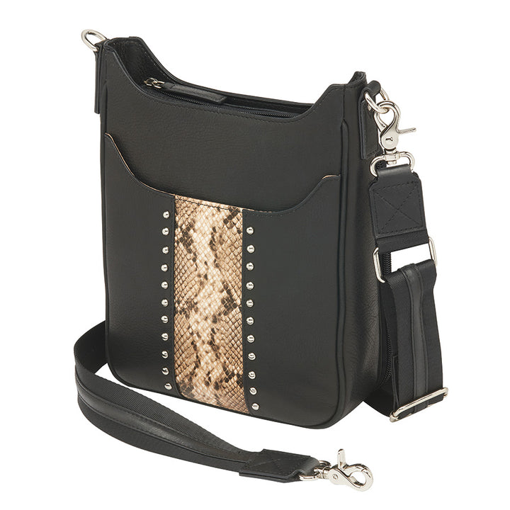 Stylish concealed carry purse with secure, easy-access gun compartment and RFID protection. Features high-quality leather, durable, slash-resistant straps, and adjustable holster for left or right-hand draw. Practical and fashionable with ample storage for essentials