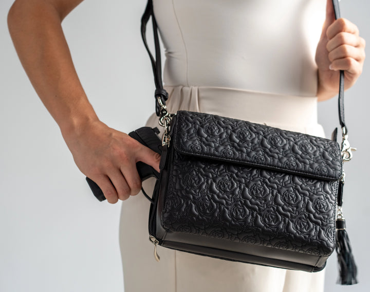 Clutch Concealed Carry Purse Embroidered Lambskin GTM-10