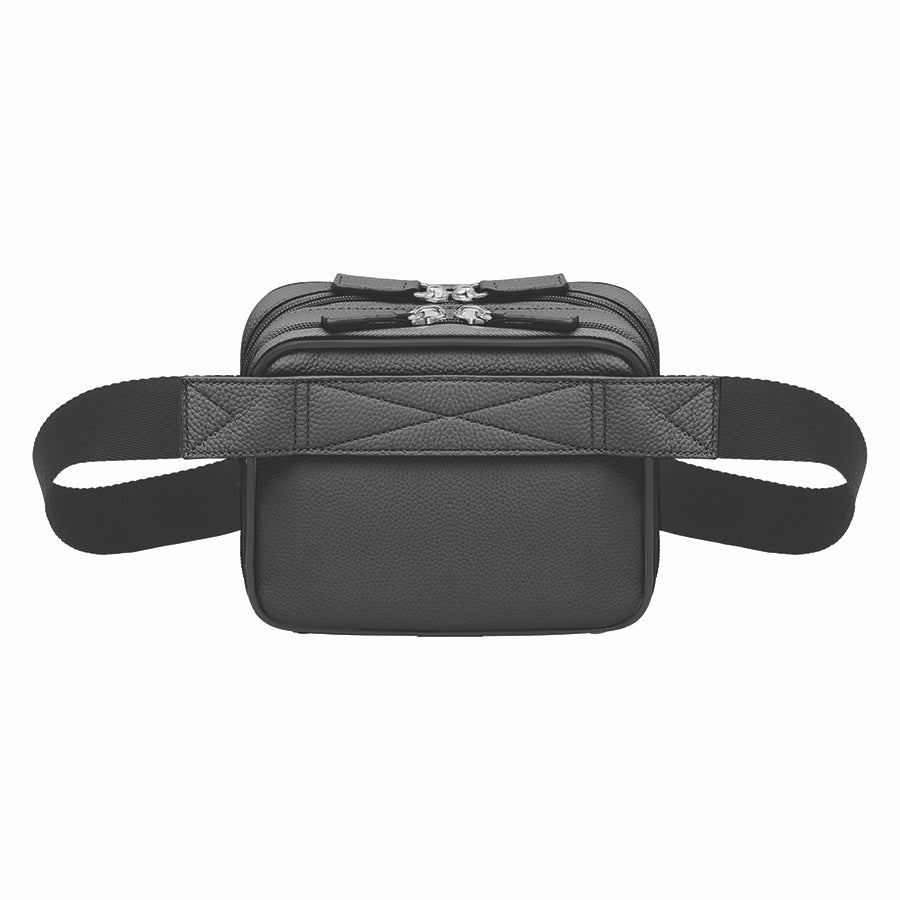GTMoriginals Sling Waist Pack Concealed Carry Cowhide Purse in black, showing the back view with adjustable strap and sleek design.