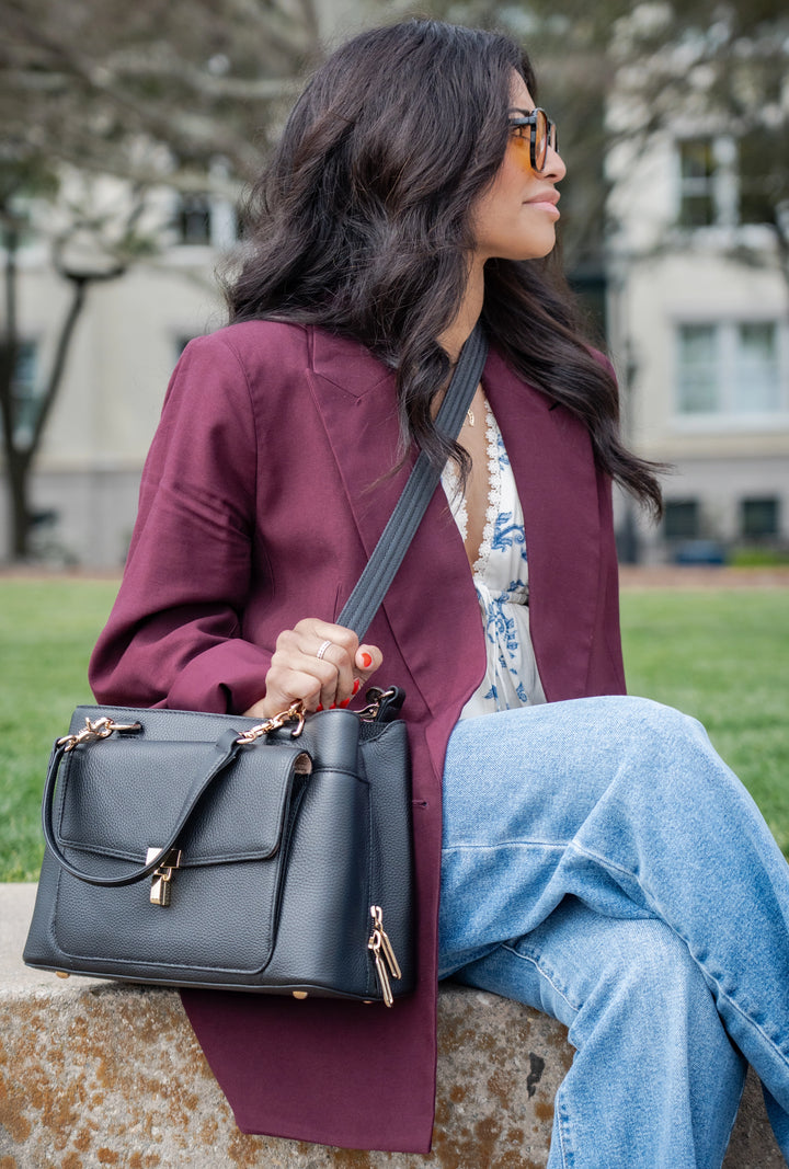 Avenue Large Satchel Concealed Carry Bag GTM-32/PBBLACK