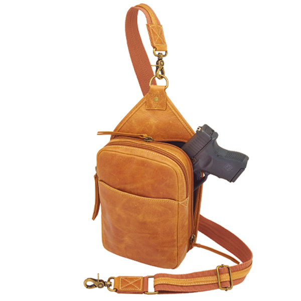 Slingster Minimalist Concealed Carry Sling USA Buffalo Leather GTM-CZY/106