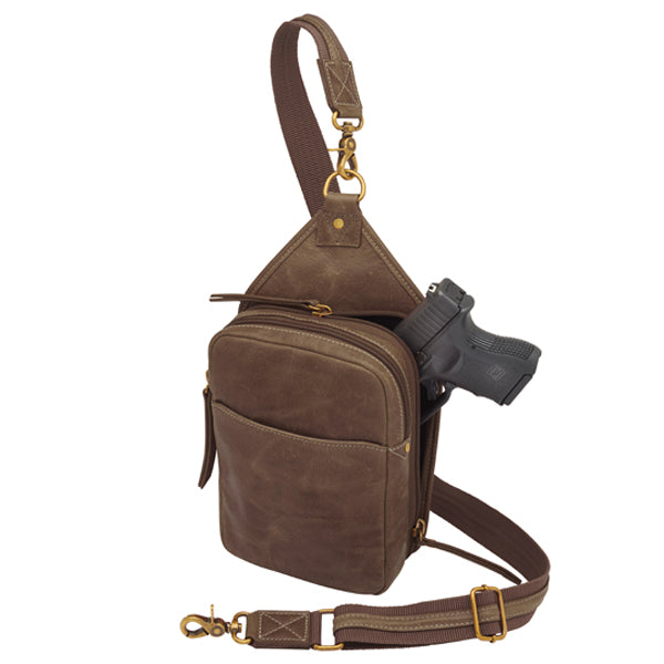 Slingster Minimalist Concealed Carry Sling USA Buffalo Leather GTM-CZY/106