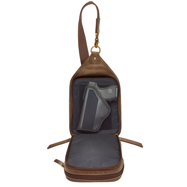 Slingster Minimalist Concealed Carry Sling USA Buffalo Leather GTM-CZY/106