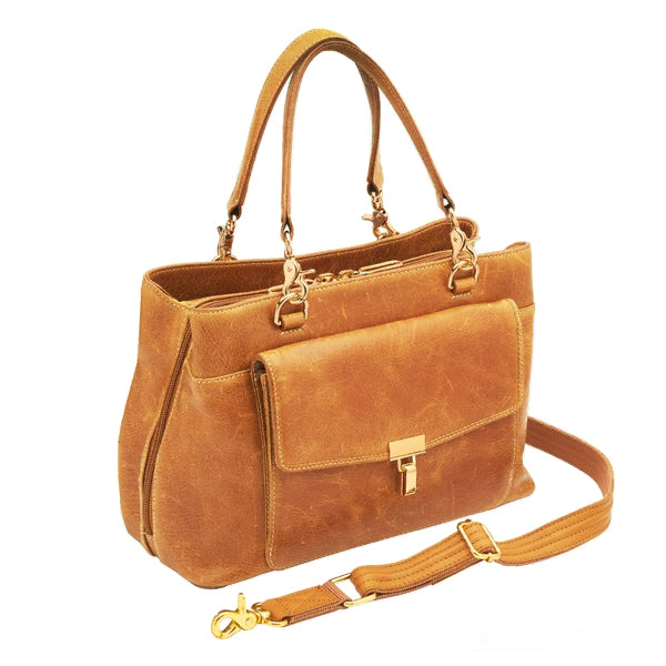 Avenue Large Satchel Concealed Carry Bag GTM-32/PBBONE side three quarters angle