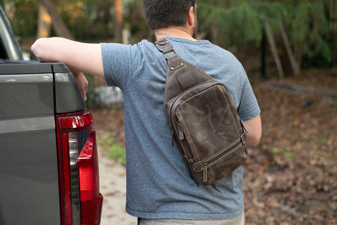 Sling Backpack Concealed Carry Bag Distressed Buffalo GTM-CZY/108