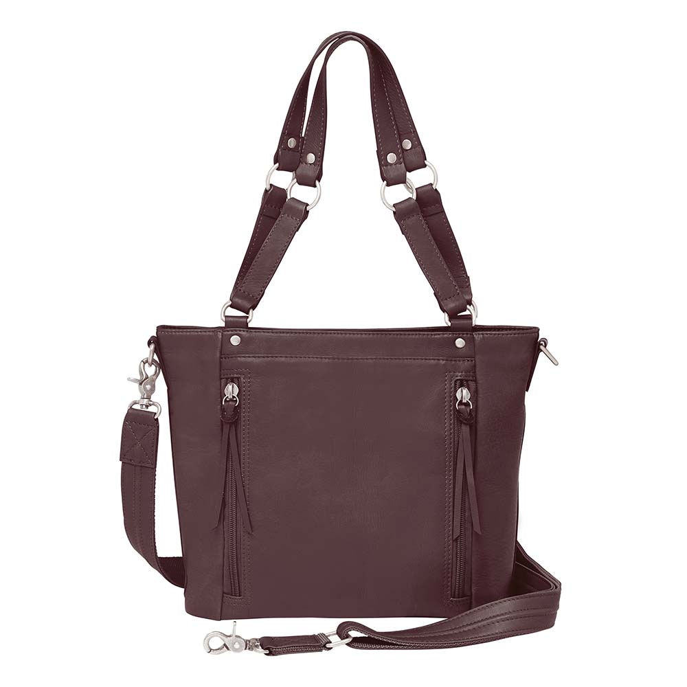 GTMoriginals BOHO shoulder tote purse in brown cowhide, featuring concealed carry design and durable leather construction.