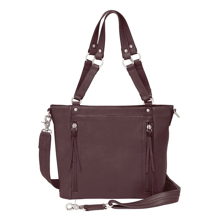 GTMoriginals BOHO shoulder tote purse in brown cowhide, featuring concealed carry design and durable leather construction.