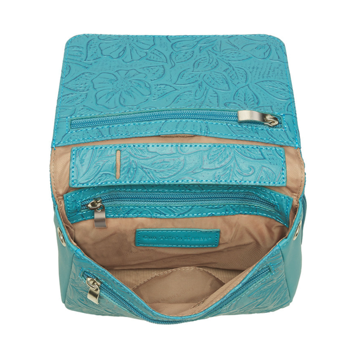 GTMoriginals Crossbody Organizer Concealed Carry Purse made of USA cowhide leather, featuring a compact shoulder bag design.