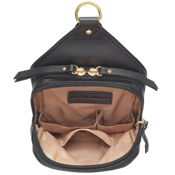 Compact Concealed Carry Sling Crossbody Leather USA Cowhide GTM-106/PBBLACK