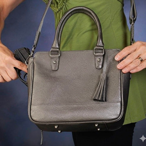 Concealed Carry Hand Tote Purse – Tumbled Leather | GTM-52