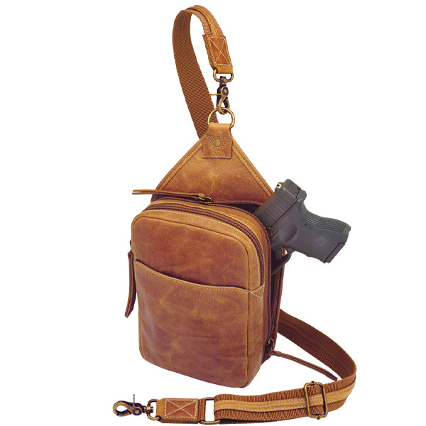 Compact Concealed Carry Sling Crossbody USA Buffalo Leather GTM-CZY/106