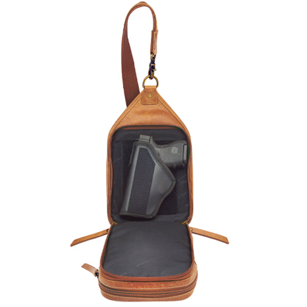 Compact Concealed Carry Sling Crossbody USA Buffalo Leather GTM-CZY/106