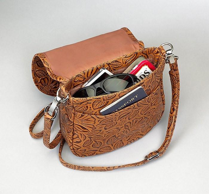 GTM-16 Simple Bling Tooled Leather - 3 Colors - Concealed Carry Handbags - CCW Purses - GunTotenMamas