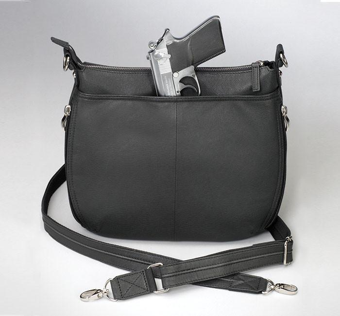 GTM-23 Chrome Zip Handbag - 2 Colors - Concealed Carry Handbags - CCW Purses - GunTotenMamas