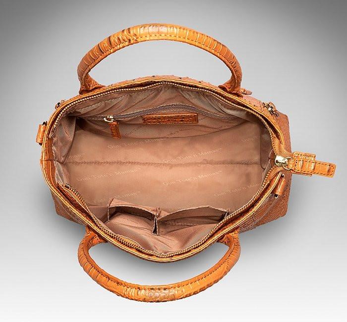 Concealed-Carry Purse | GTM-15 Cross Body Organizer | Gun Goddess Red Pebble Grain