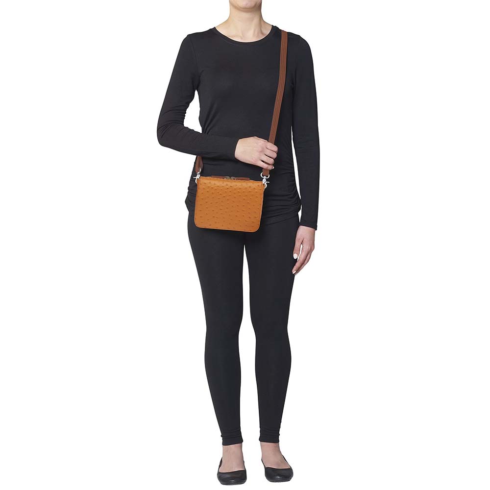 Crossbody Organizer, Debossed USA Cowhide