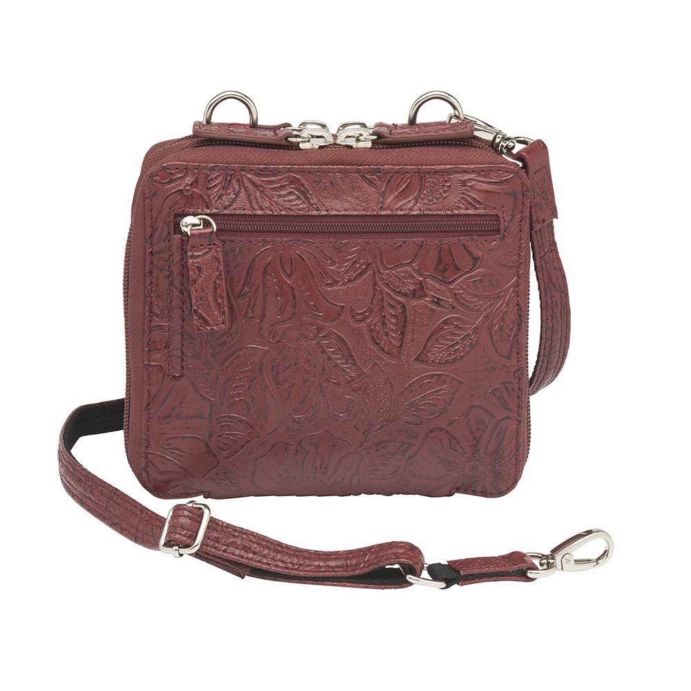 Crossbody Holster Wallet, Debossed USA Cowhide