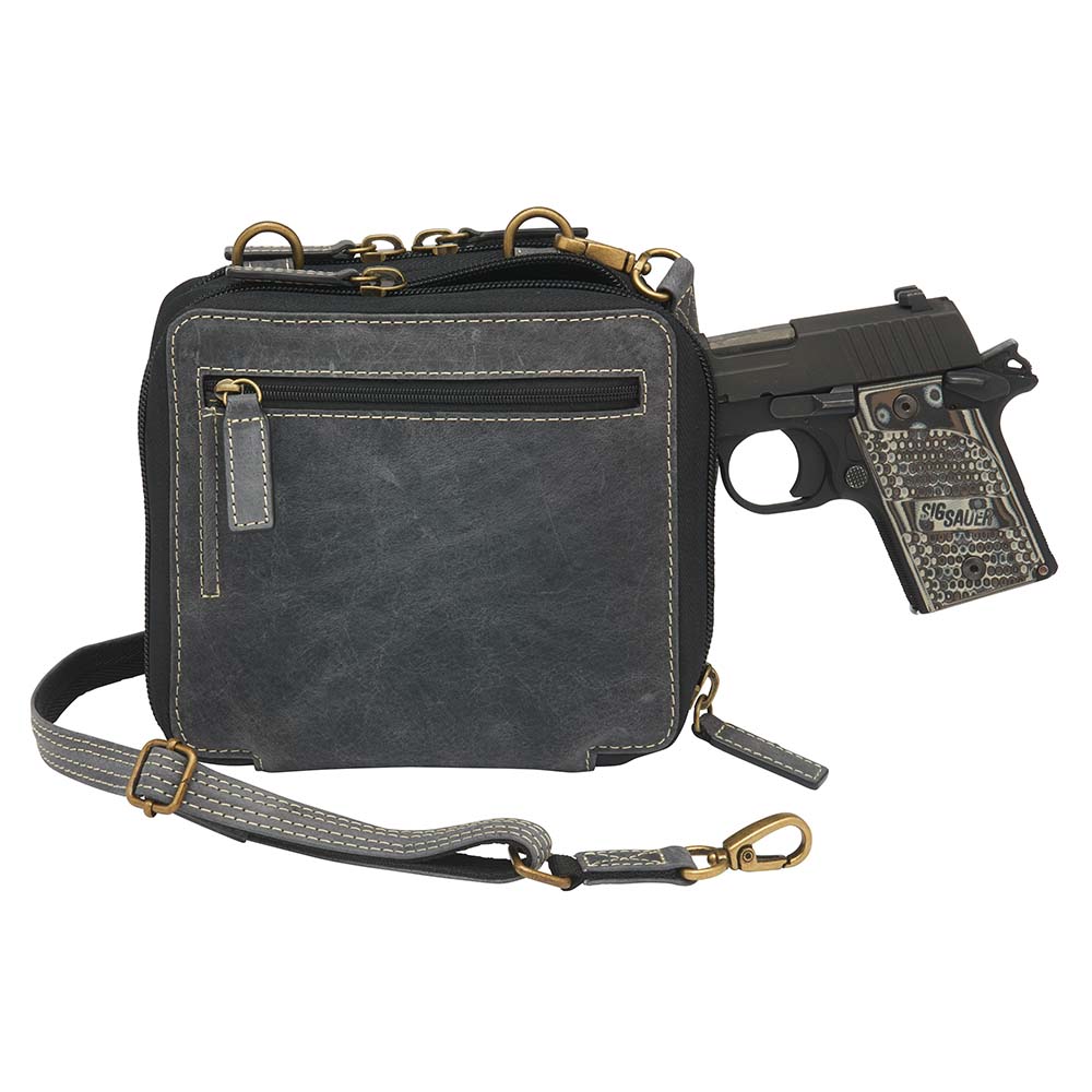 Crossbody Holster Wallet, Distressed Buffalo