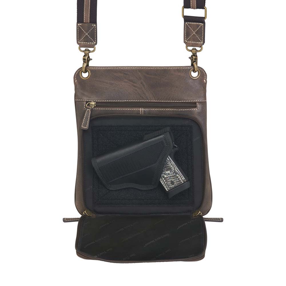 Crossbody Flat Sac, Distressed Buffalo