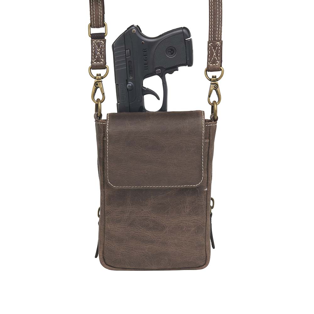 Crossbody Phone Pouch, Distressed Buffalo