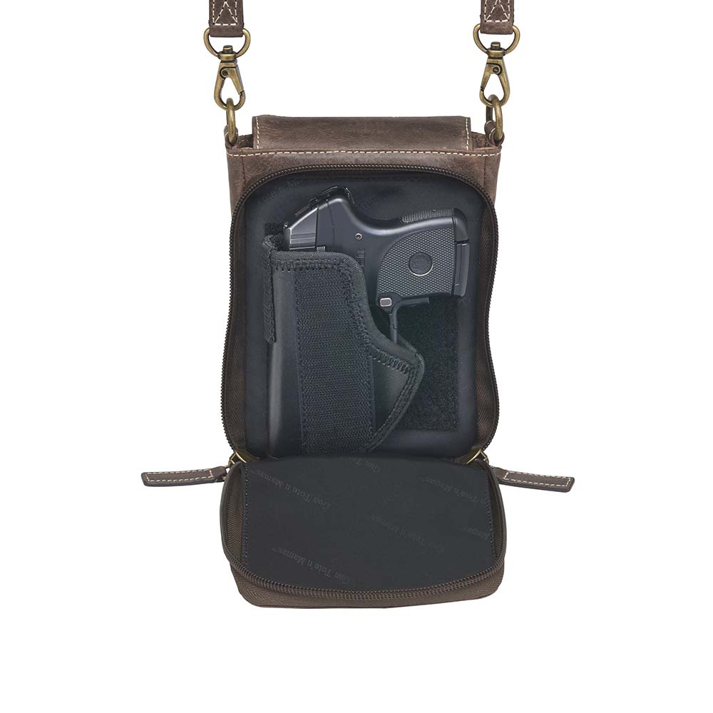 Crossbody Phone Pouch, Distressed Buffalo