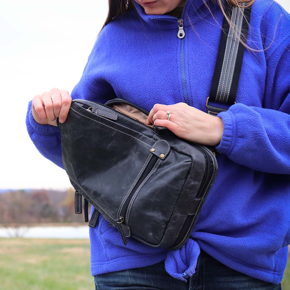 Sling Backpack, Distressed Buffalo