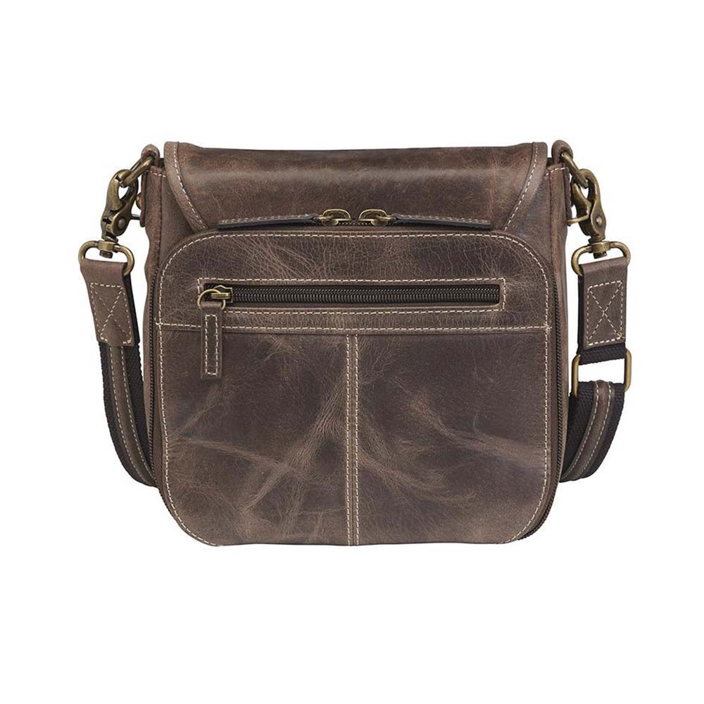 Crossbody Flap Bag, Distressed Buffalo