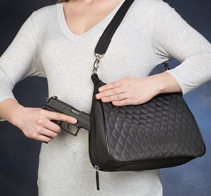 GTM/QMF-70 Hobo Quilted Microfiber - Concealed Carry Handbags - CCW Purses - GunTotenMamas