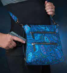 GTM-MF/20 PAISLEY BLUE X-BODY FLAT SAC - Concealed Carry Handbags - CCW Purses - GunTotenMamas