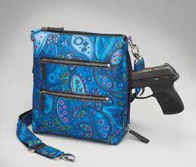 GTM-MF/20 PAISLEY BLUE X-BODY FLAT SAC - Concealed Carry Handbags - CCW Purses - GunTotenMamas
